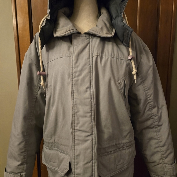 Vintage Field & Stream Women's Grey Down Fleece Outdoor Jacket Size L Heavy EUC - Picture 7 of 11